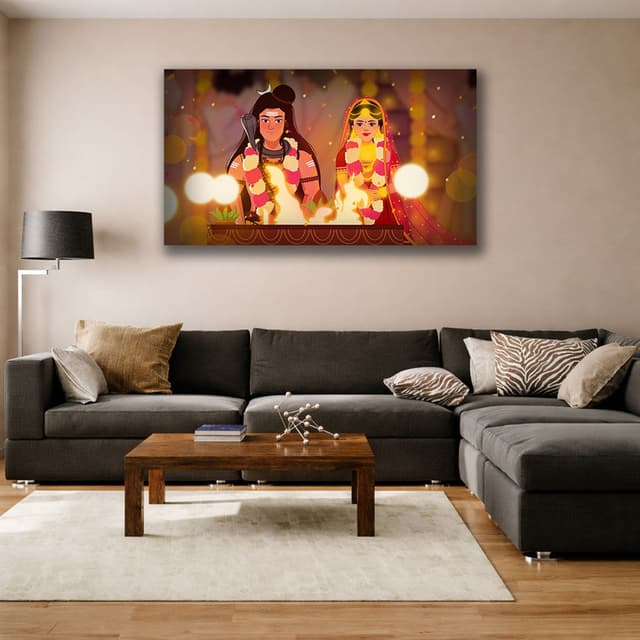Abstract Shiva on Canvas Painting