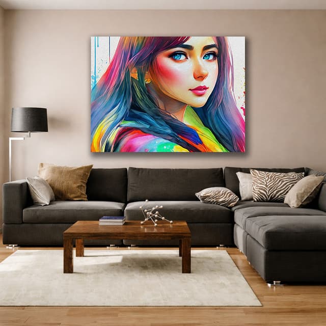 Colorful Abstract City Skyline Canvas Wall Art