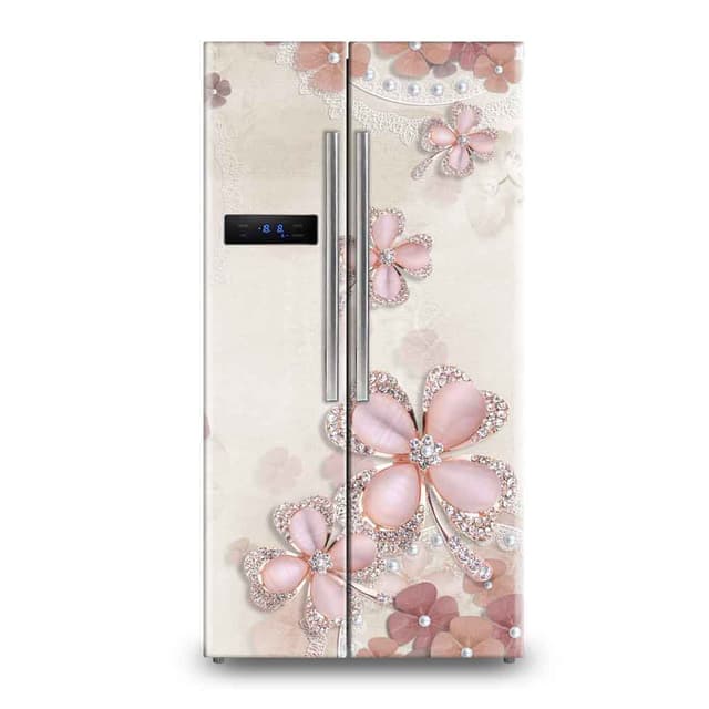 Pearl Floral Refrigerator Decals — Modern Fridge Wallpaper Wrap