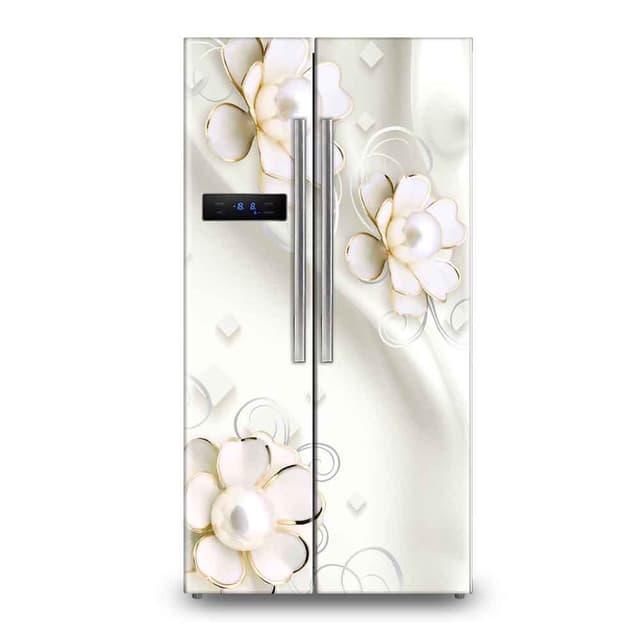 Silver tulip pearl Minimalist Refrigerator Vinyl Stickers