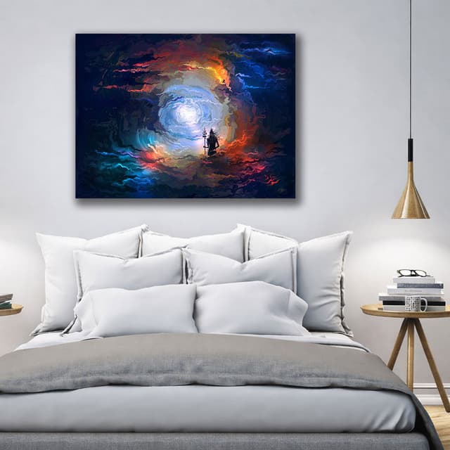 Divine Shiv Parvati Canvas Painting for Home